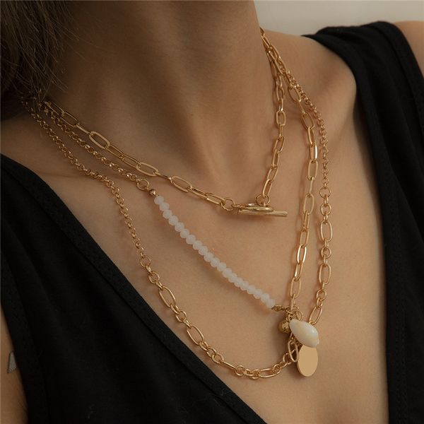 european rice bead shell pendant necklaces multi layer ot buckle clavicle chain women geometric gold hip hop suit necklace jewelry accessori, Silver
european rice bead shell pendant necklaces multi layer ot buckle clavicle chain women geometric gold hip hop suit necklace jewelry accessori, Silver