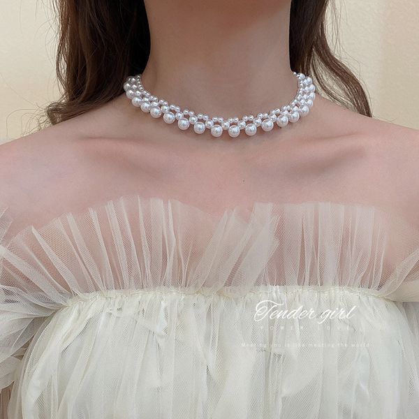 size pearl white necklace french fashion personality clavicle chain fresh and sweet girl heart necklace, Black
size pearl white necklace french fashion personality clavicle chain fresh and sweet girl heart necklace, Black