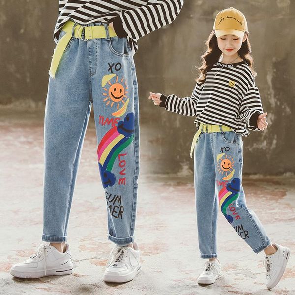 jeans fashion girls pants belt elastic waist printed cartoon denim trousers teenagers school children 4 6 8 9 10 11 12 14y, Blue
jeans fashion girls pants belt elastic waist printed cartoon denim trousers teenagers school children 4 6 8 9 10 11 12 14y, Blue