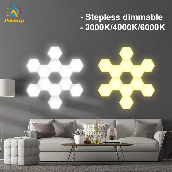 creative hexagonal wall lamp diy stepless dimmable quantum lamps touch sensitive led night light hexagons 10pcs 15pcs 20pcs home decoration
creative hexagonal wall lamp diy stepless dimmable quantum lamps touch sensitive led night light hexagons 10pcs 15pcs 20pcs home decoration