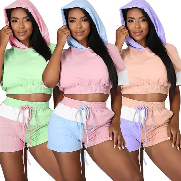 women's tracksuits wuhe patchwork colorful casual 2 sets short sleeve hooded crop drawstring pockets pants fitness sports party club ou, Gray
women's tracksuits wuhe patchwork colorful casual 2 sets short sleeve hooded crop drawstring pockets pants fitness sports party club ou, Gray