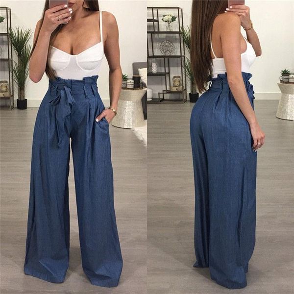 women's pants & capris women fashion ol high waist wide leg long 2021 summer lace-up solid trousers bottoms, Black;white
women's pants & capris women fashion ol high waist wide leg long 2021 summer lace-up solid trousers bottoms, Black;white