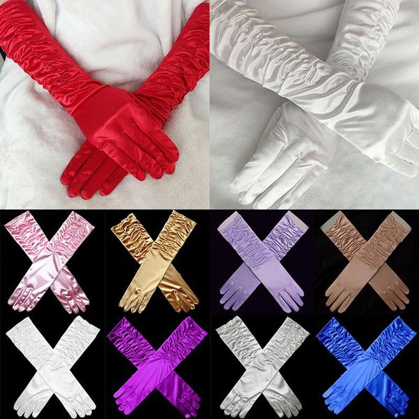five fingers gloves 1pair women party formal solid color satin long finger mittens for events activities red white rose, Blue;gray
five fingers gloves 1pair women party formal solid color satin long finger mittens for events activities red white rose, Blue;gray