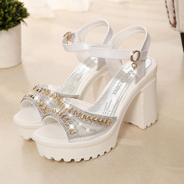 sandals women's 2021 summer rhinestone fish mouth shoes waterproof platform high-heeled thick buckle, Black
sandals women's 2021 summer rhinestone fish mouth shoes waterproof platform high-heeled thick buckle, Black
