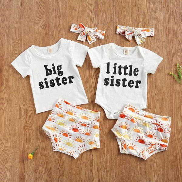 clothing sets 3pcs set big/little sister baby girl short sleeve romper t-shirt print shorts pant bottom headband outfits summer clothes, White
clothing sets 3pcs set big/little sister baby girl short sleeve romper t-shirt print shorts pant bottom headband outfits summer clothes, White