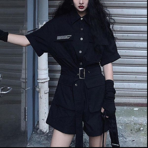 womens jumpsuits black gothic jumpsuit women korean harajuku vintage high waist cargo pants short sleeve streetwear rompers suit clothes, Black;white
womens jumpsuits black gothic jumpsuit women korean harajuku vintage high waist cargo pants short sleeve streetwear rompers suit clothes, Black;white