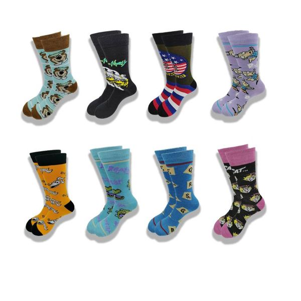 men's socks fashion funny women's personality anime cartoon skarpety sewing pattern, Black
men's socks fashion funny women's personality anime cartoon skarpety sewing pattern, Black