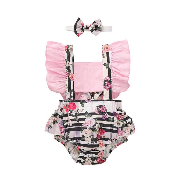jumpsuits 0-24m summer baby girl playsuit floral striped print hollow ruffle short sleeve romper+headband sweet outfits 2pcs, Blue
jumpsuits 0-24m summer baby girl playsuit floral striped print hollow ruffle short sleeve romper+headband sweet outfits 2pcs, Blue