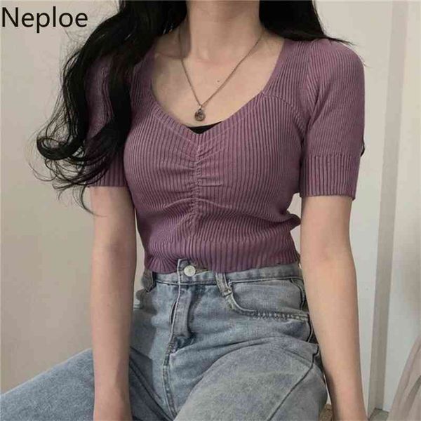 knitted t shirts women spring summer french retro v neck short sleeve ladies tees fashion slim fit female 1a133 210422, White
knitted t shirts women spring summer french retro v neck short sleeve ladies tees fashion slim fit female 1a133 210422, White