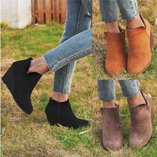 boots cootelili women zip fashion round toe mid heel shoes for woman ladies wedges botas mujer plus size 41 42 43, Black
boots cootelili women zip fashion round toe mid heel shoes for woman ladies wedges botas mujer plus size 41 42 43, Black
