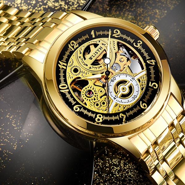 wristwatches men gold watches automatic mechanical watch male skeleton wristwatch stainless steel band luxury wlisth brand sports design, Slivery;brown
wristwatches men gold watches automatic mechanical watch male skeleton wristwatch stainless steel band luxury wlisth brand sports design, Slivery;brown