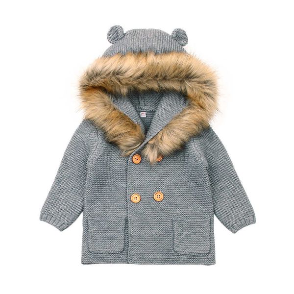 born baby sweater fur hood detachable infant boys girl knitted cardigan fall outwear winter warm children knitwear g1023, Blue;gray
born baby sweater fur hood detachable infant boys girl knitted cardigan fall outwear winter warm children knitwear g1023, Blue;gray