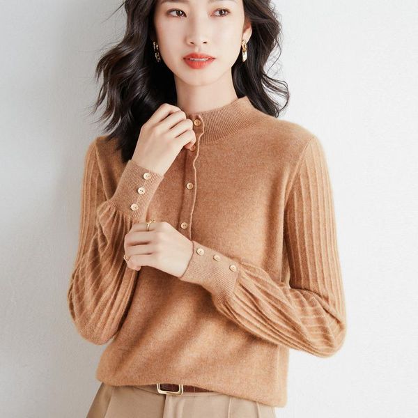 women's sweaters half-high collar western-style bottoming shirt autumn and winter long-sleeve loose-fitting button knitted sweater, White;black
women's sweaters half-high collar western-style bottoming shirt autumn and winter long-sleeve loose-fitting button knitted sweater, White;black