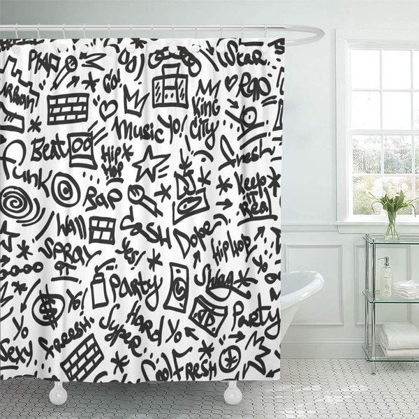 zhhld shower curtain black graffiti rap hip hop music shower curtains sets with hooks 72 x 78 inches waterproof polyester fabric
zhhld shower curtain black graffiti rap hip hop music shower curtains sets with hooks 72 x 78 inches waterproof polyester fabric
