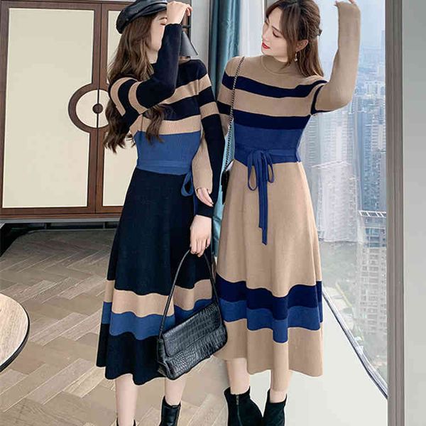 arrival runway chic elegant knitting sweater casual dress long sleeve lace-up high end stretch knit vintage stripe dresses 210515, Black;gray
arrival runway chic elegant knitting sweater casual dress long sleeve lace-up high end stretch knit vintage stripe dresses 210515, Black;gray