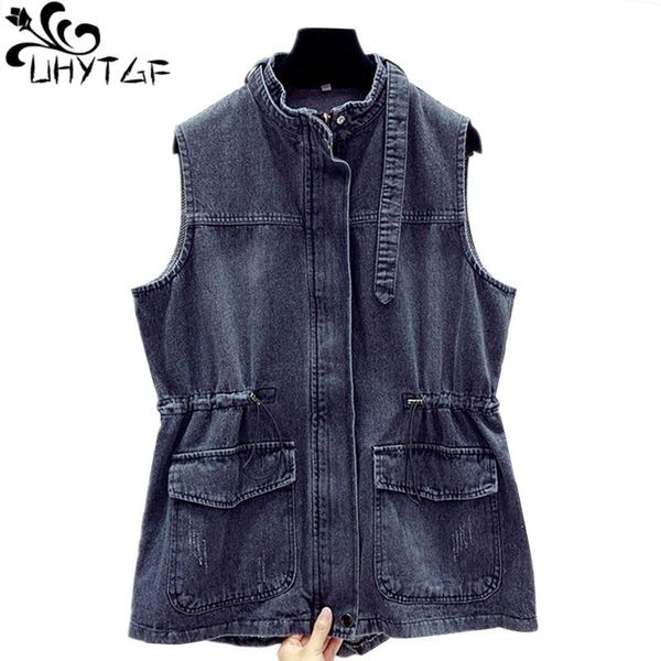 women's vests uhytgf spring autumn denim vest jacket women mid-length loose sleeveless waistcoat female casual plus size jeans 1487, Black;white
women's vests uhytgf spring autumn denim vest jacket women mid-length loose sleeveless waistcoat female casual plus size jeans 1487, Black;white