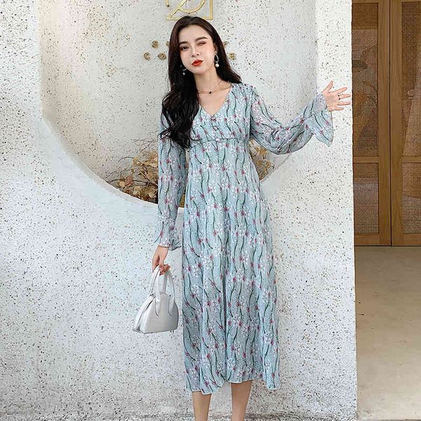 women chiffon dress bohemian v-neck printed floral a-line long sleeve lace up dresses female vestidos autumn fashion 210423, Black;gray
women chiffon dress bohemian v-neck printed floral a-line long sleeve lace up dresses female vestidos autumn fashion 210423, Black;gray