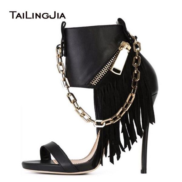 black open toe high heel sandals with gold chain women fringe heels ladies heeled summer ankle boots prom party shoes 2021
black open toe high heel sandals with gold chain women fringe heels ladies heeled summer ankle boots prom party shoes 2021
