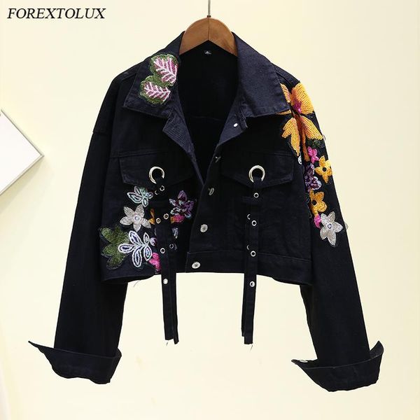 denim jacket floral embroidery sequined jeans long sleeve casual loose short coat student street wear 2021 fall women's jackets, Black;brown
denim jacket floral embroidery sequined jeans long sleeve casual loose short coat student street wear 2021 fall women's jackets, Black;brown