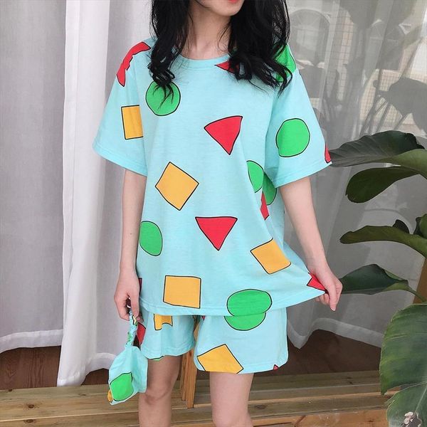 pijama sin chan pajamas womens sleepwears summer suits with shorts pajama set home clothes pyjamas sinchan, Black;red
pijama sin chan pajamas womens sleepwears summer suits with shorts pajama set home clothes pyjamas sinchan, Black;red