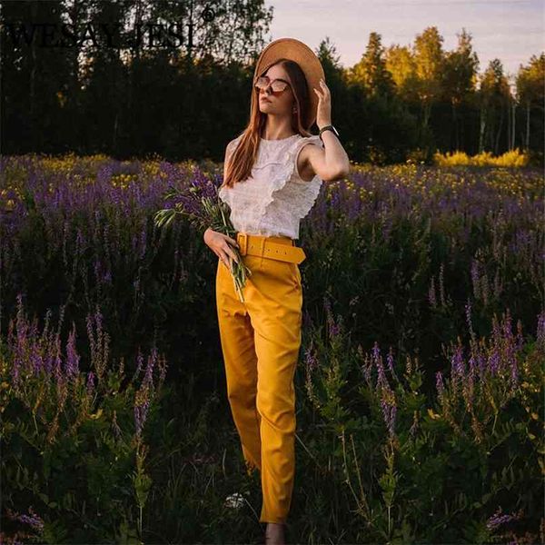 wesay jesi women's pants fashion belt high waist pant ladies solid straight ankle-length trousers streetwear female chic 210915, Black;white
wesay jesi women's pants fashion belt high waist pant ladies solid straight ankle-length trousers streetwear female chic 210915, Black;white