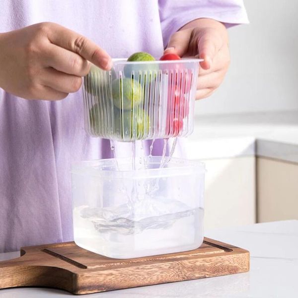 storage bottles & jars kitchen double-layer lattice drainage fresh-keeping box vegetable sealed
storage bottles & jars kitchen double-layer lattice drainage fresh-keeping box vegetable sealed