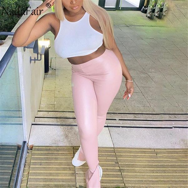women's pants & capris nadafair black leather women fashion design split autumn winter pu trousers high waist ladies pencil club o1d6, Black;white
women's pants & capris nadafair black leather women fashion design split autumn winter pu trousers high waist ladies pencil club o1d6, Black;white