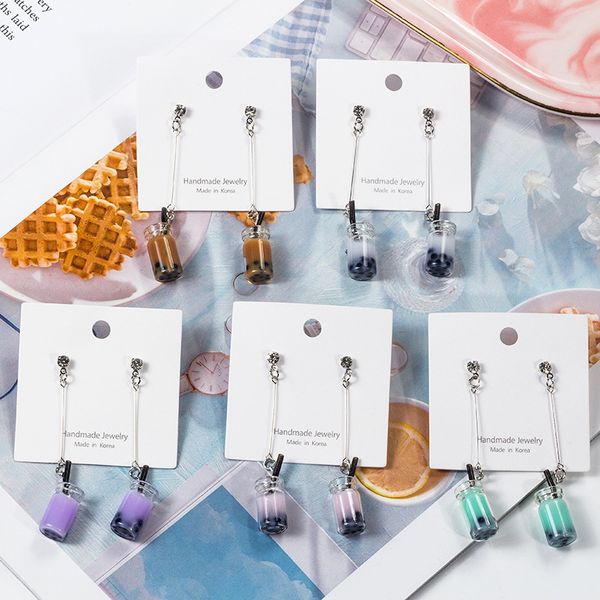 harajuku fun mini simulation original pearl milk tea cup earrings personalized creative fashion earrings, Silver
harajuku fun mini simulation original pearl milk tea cup earrings personalized creative fashion earrings, Silver
