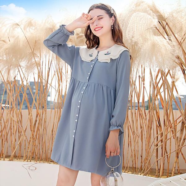 pregnant women's spring and summer dress embroidered skirt maternity dresses, White
pregnant women's spring and summer dress embroidered skirt maternity dresses, White