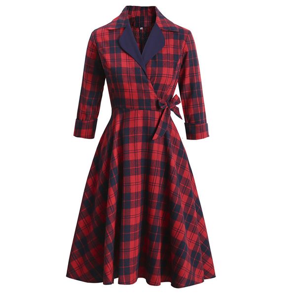 dress in high waistline retro british red pattern plaid long sleeve suit design ladies party clothes, Black;gray
dress in high waistline retro british red pattern plaid long sleeve suit design ladies party clothes, Black;gray