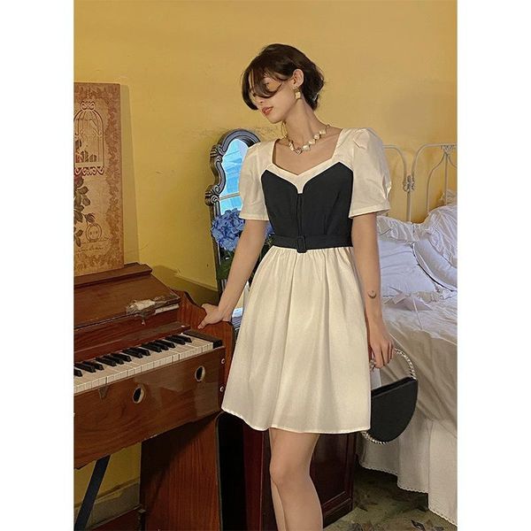 two piece dress casual women's 2021 spring and summer bubble short sleeve small a-line skirt, White
two piece dress casual women's 2021 spring and summer bubble short sleeve small a-line skirt, White