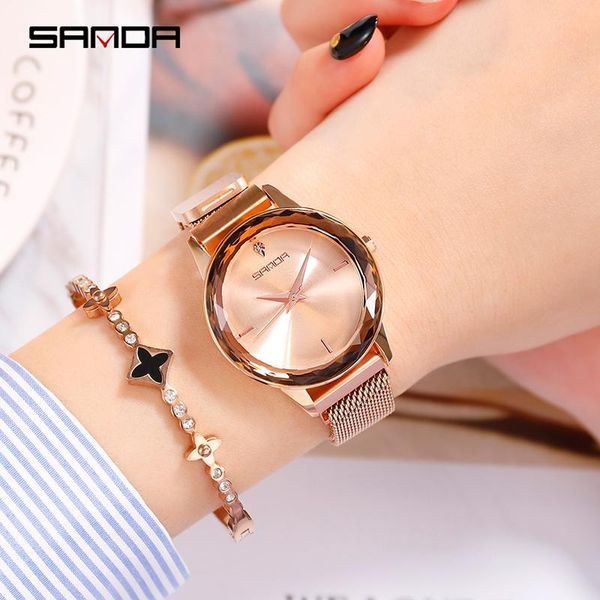 wristwatches sanda ladies crystal watch women dress fashion quartz female stainless steel 1005, Slivery;brown
wristwatches sanda ladies crystal watch women dress fashion quartz female stainless steel 1005, Slivery;brown