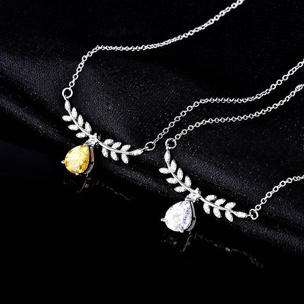 chains 925 sterling silver sparkling crystal yellow diamond drop pear shape necklace luxury olive leaf wheat ear clavicle chain jewelry
chains 925 sterling silver sparkling crystal yellow diamond drop pear shape necklace luxury olive leaf wheat ear clavicle chain jewelry