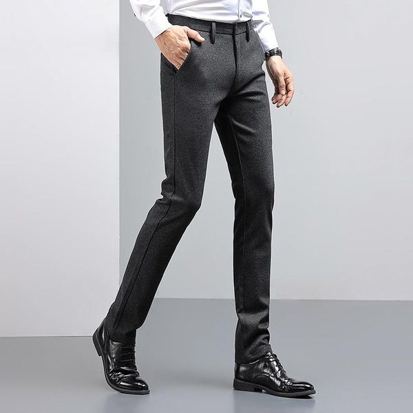 autumn and winter trend of slim men's solid color casual pants fashion business straight leg formal, Black
autumn and winter trend of slim men's solid color casual pants fashion business straight leg formal, Black