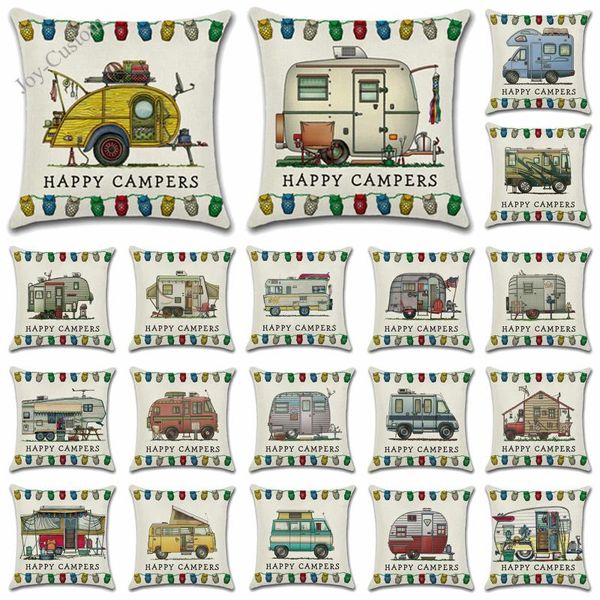 happy campers camping caravan e cushion cover beige gift camper cushion/decorative pillow
happy campers camping caravan e cushion cover beige gift camper cushion/decorative pillow
