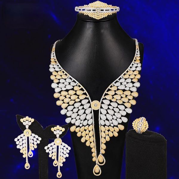 earrings & necklace blachette design fashion collar trendy bangle ring jewelry set full water drop shape luxury wedding, Silver
earrings & necklace blachette design fashion collar trendy bangle ring jewelry set full water drop shape luxury wedding, Silver