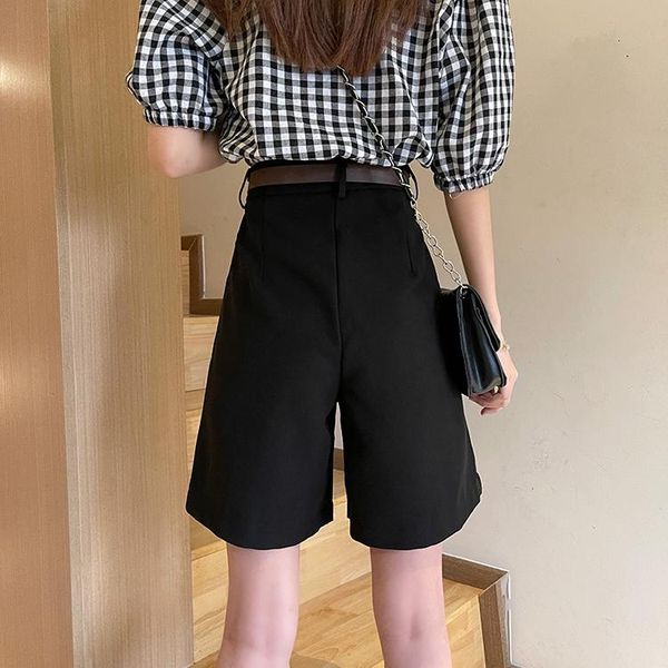 women's shorts 3676 women loose straight summer 2021 small tall waist thin black suit, White;black
women's shorts 3676 women loose straight summer 2021 small tall waist thin black suit, White;black