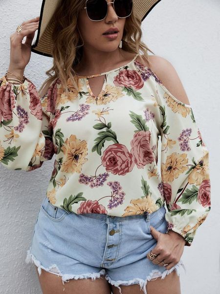 plus size t-shirt 2021 fashion women summer blouse elegant cold shoulder long sleeve floral print casual ladies tunic, Black
plus size t-shirt 2021 fashion women summer blouse elegant cold shoulder long sleeve floral print casual ladies tunic, Black