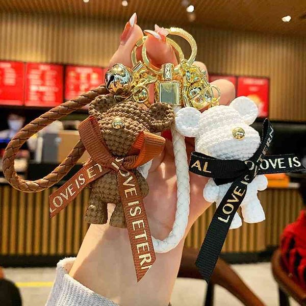 trendy key leather weave rope diy bear keychain cartoon cute animal doll keyring women couple bag car charm key chain girl, Slivery;golden
trendy key leather weave rope diy bear keychain cartoon cute animal doll keyring women couple bag car charm key chain girl, Slivery;golden