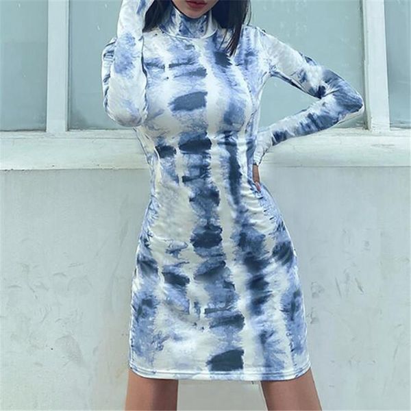 women tie dye print dresses long sleeves casual high neck slim mini dress female spring autumn skinny short vestido femme, Black;gray
women tie dye print dresses long sleeves casual high neck slim mini dress female spring autumn skinny short vestido femme, Black;gray