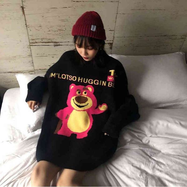 women's sweaters suéter feminino de malha urso, blusão senho animado harajuku kawaii, roupas inverno , suéter solto grans dimensões 59l, White;black
women's sweaters suéter feminino de malha urso, blusão senho animado harajuku kawaii, roupas inverno , suéter solto grans dimensões 59l, White;black