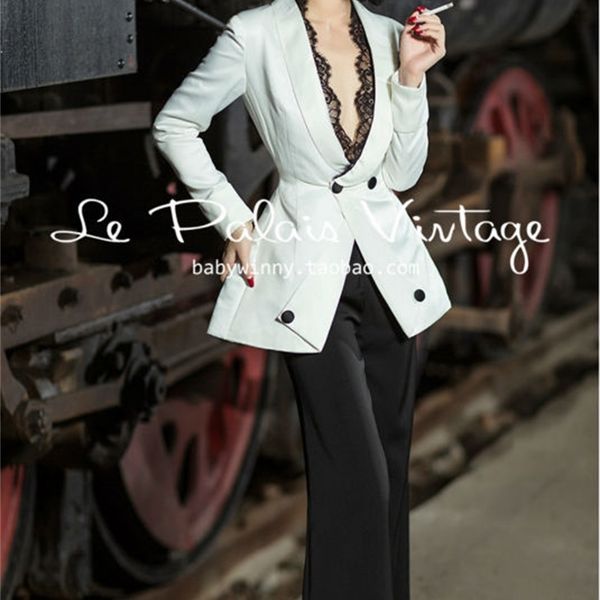 women's suits & blazers le vintage palais elegant classic fine waist skirt lace suit, White;black
women's suits & blazers le vintage palais elegant classic fine waist skirt lace suit, White;black