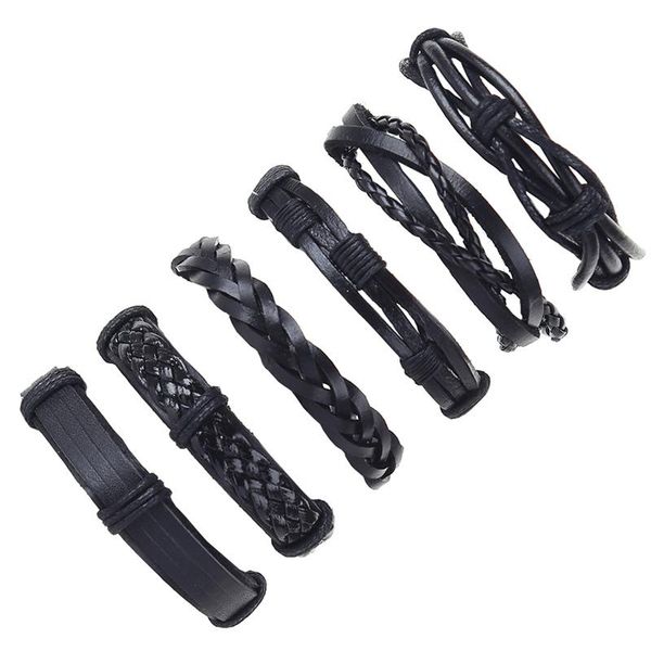 charm bracelets 6pcs/set wholesale hippie punk classic black leather flat band thick thin cord macrame layers stackable bracelet bangles for, Golden;silver
charm bracelets 6pcs/set wholesale hippie punk classic black leather flat band thick thin cord macrame layers stackable bracelet bangles for, Golden;silver