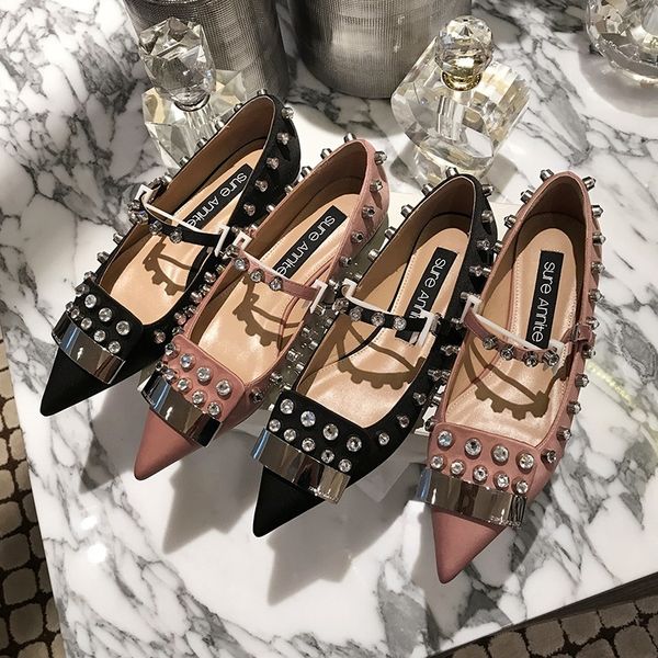 sandals handmade rivet shoes 2021 spring satin pointed shallow mouth flat banquet dress female wedding imuq, Black
sandals handmade rivet shoes 2021 spring satin pointed shallow mouth flat banquet dress female wedding imuq, Black