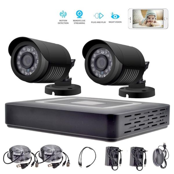 dvr hd 1080p 4ch security camera system h.264 2pcs 24ir leds outdoor ip66 video surveillance kit cctv systems