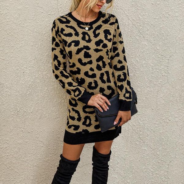 casual dresses women dress winter 2021 knitted sweater leopard print streetwear o neck long sleeve black grey warm robe femmes, Black;gray
casual dresses women dress winter 2021 knitted sweater leopard print streetwear o neck long sleeve black grey warm robe femmes, Black;gray