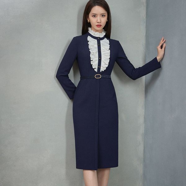 autumn style frilly stylish waistband temperaments single slit dress of women quality clothes, Black;gray
autumn style frilly stylish waistband temperaments single slit dress of women quality clothes, Black;gray