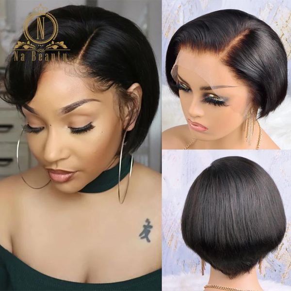 lace wigs 360 frontal human hair wig pixie cut bob brazilian front for black women pre plucked remy nabeauty 150, Black;brown
lace wigs 360 frontal human hair wig pixie cut bob brazilian front for black women pre plucked remy nabeauty 150, Black;brown