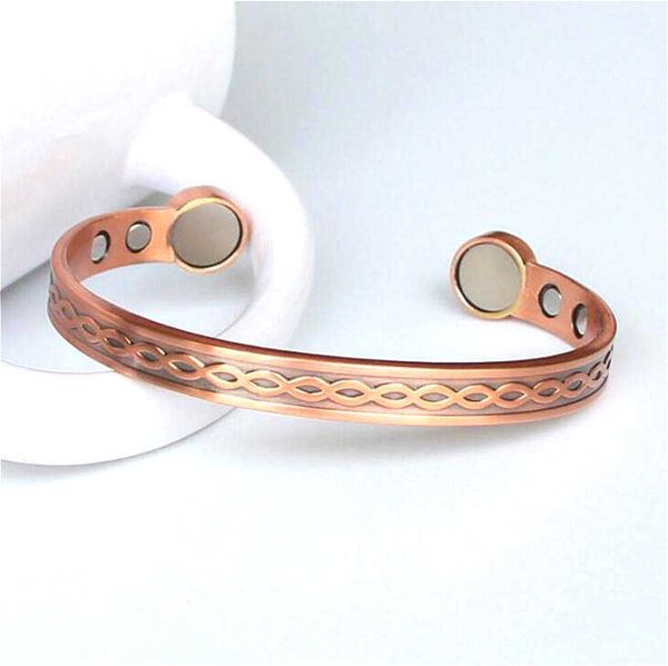 fashion classic rose gold magnetic therapy open bracelet for men's fine jewelry q0719, Black 
fashion classic rose gold magnetic therapy open bracelet for men's fine jewelry q0719, Black