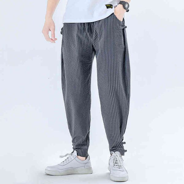 pant men's loose striped cropped summer hip hop streetwear elastic waist chinese style cotton linen casual pants, Black
pant men's loose striped cropped summer hip hop streetwear elastic waist chinese style cotton linen casual pants, Black